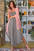 Arbi Gingham Shirring Bandeau Jumpsuit Hazelnut